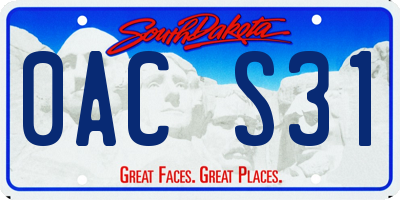 SD license plate 0ACS31