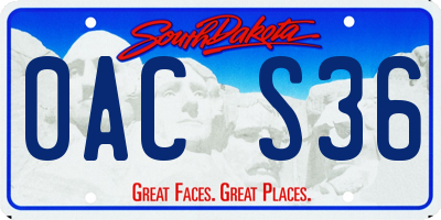 SD license plate 0ACS36