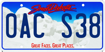 SD license plate 0ACS38