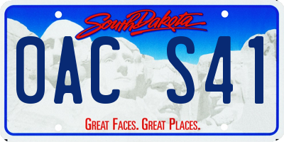 SD license plate 0ACS41