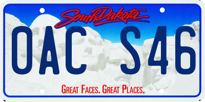 SD license plate 0ACS46