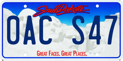 SD license plate 0ACS47