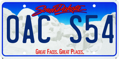 SD license plate 0ACS54