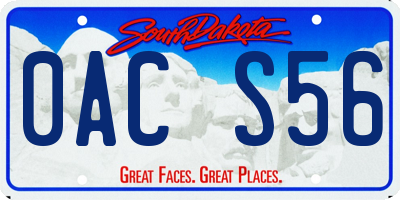 SD license plate 0ACS56