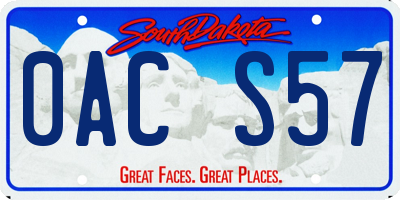 SD license plate 0ACS57