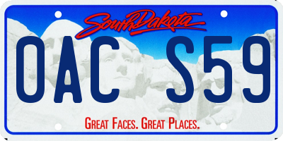 SD license plate 0ACS59