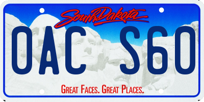 SD license plate 0ACS60