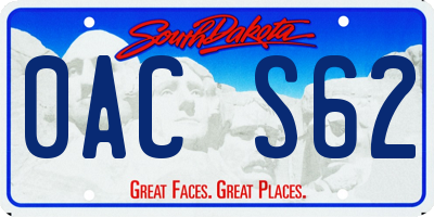 SD license plate 0ACS62