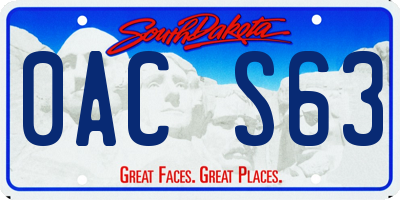 SD license plate 0ACS63