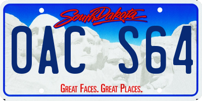 SD license plate 0ACS64