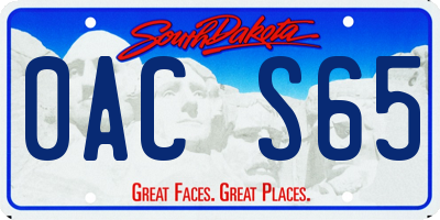 SD license plate 0ACS65