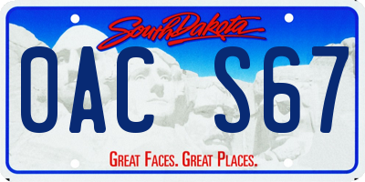 SD license plate 0ACS67