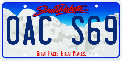 SD license plate 0ACS69