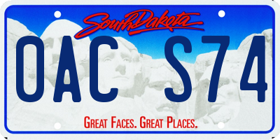 SD license plate 0ACS74