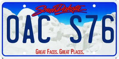 SD license plate 0ACS76