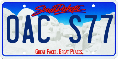 SD license plate 0ACS77