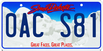 SD license plate 0ACS81