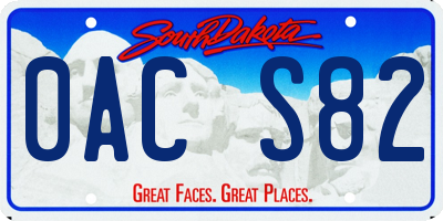 SD license plate 0ACS82