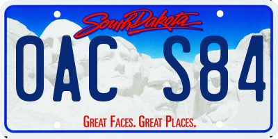 SD license plate 0ACS84