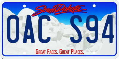 SD license plate 0ACS94