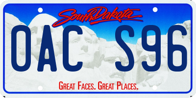 SD license plate 0ACS96