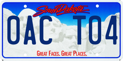 SD license plate 0ACT04