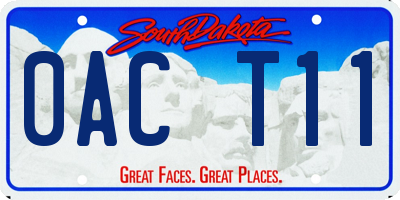 SD license plate 0ACT11