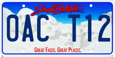 SD license plate 0ACT12