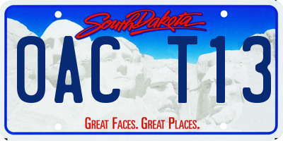 SD license plate 0ACT13