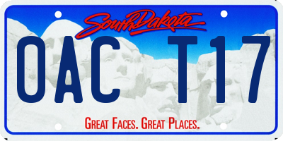 SD license plate 0ACT17