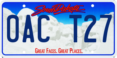 SD license plate 0ACT27