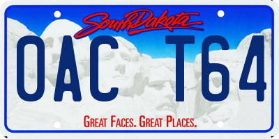 SD license plate 0ACT64