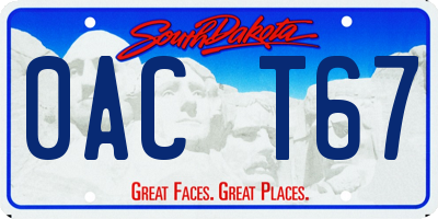 SD license plate 0ACT67