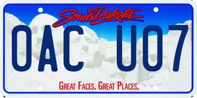 SD license plate 0ACU07