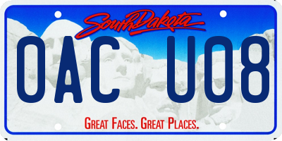 SD license plate 0ACU08