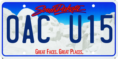 SD license plate 0ACU15