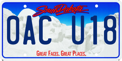 SD license plate 0ACU18