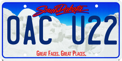 SD license plate 0ACU22