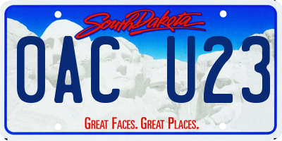 SD license plate 0ACU23