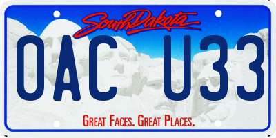 SD license plate 0ACU33