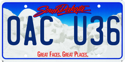 SD license plate 0ACU36