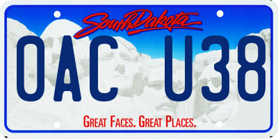 SD license plate 0ACU38