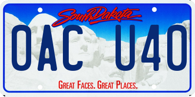 SD license plate 0ACU40