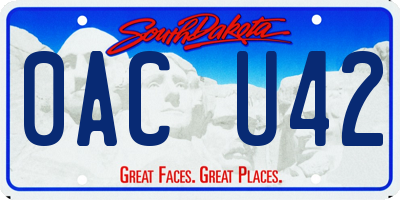 SD license plate 0ACU42