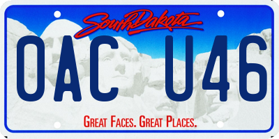 SD license plate 0ACU46