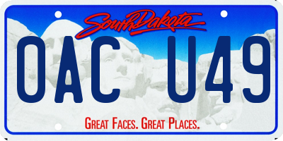 SD license plate 0ACU49