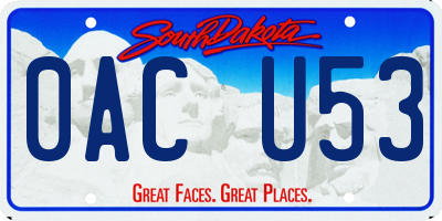 SD license plate 0ACU53