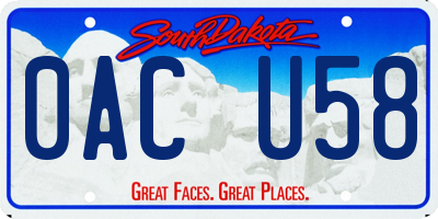 SD license plate 0ACU58