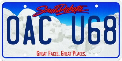 SD license plate 0ACU68