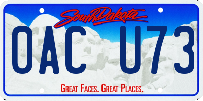 SD license plate 0ACU73